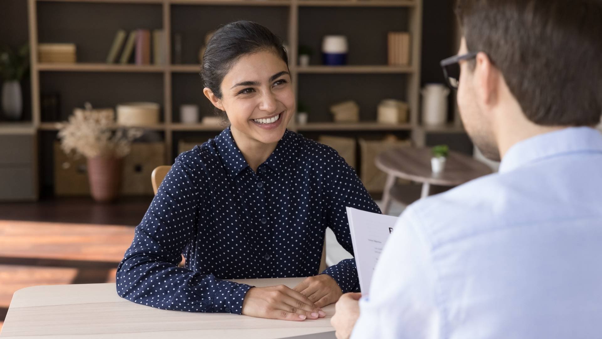 Job seeker reviewing assessment results to match skills with job requirements